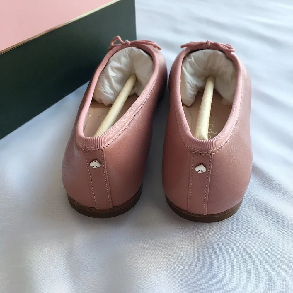 Kate Spade New York Honey Leather Ballet Flats in Blusher Pink in Size 7